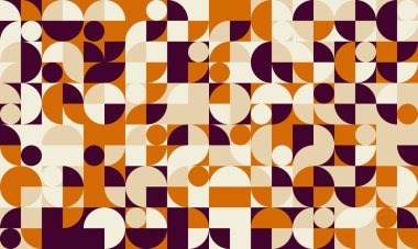 Geometrik şekilleri ve kusursuz tekrarı olan modern soyut şablon. Moda tekstil tasarımları, poster arkaplanları ya da yaratıcı sanat kapakları için harika..