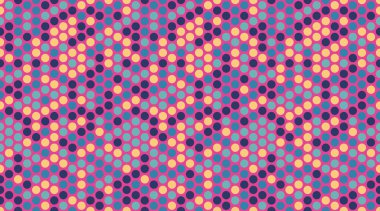 Soyut daireleri olan kusursuz lekeli desenler, tekstil baskıları, duvar kağıtları veya yaratıcı geometrik posterler için mükemmel. Modern arkaplanlar için modaya uygun polka nokta tasarımı.