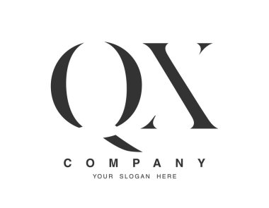 QX logo tasarımı. Baş harf q ve x serif yazı tipi. Yaratıcı klasik şirket adı tipografi. Moda logosu veya kimliği.
