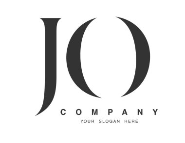 JO logo tasarımı. İlk harf j ve o serif yazı tipi. Yaratıcı klasik şirket adı tipografi. Moda logosu veya kimliği.