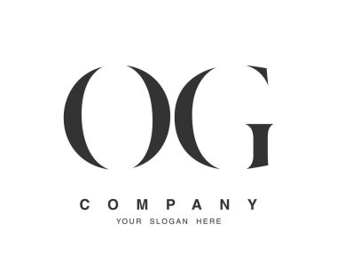 OG logo tasarımı. Baş harf o ve g serif yazı tipi. Yaratıcı klasik şirket adı tipografi. Moda logosu veya kimliği.