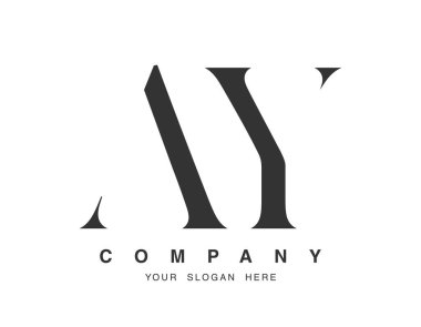 AY logo tasarımı. İlk harf a ve y serif yazı tipi. Yaratıcı klasik şirket adı tipografi. Moda logosu veya kimliği.