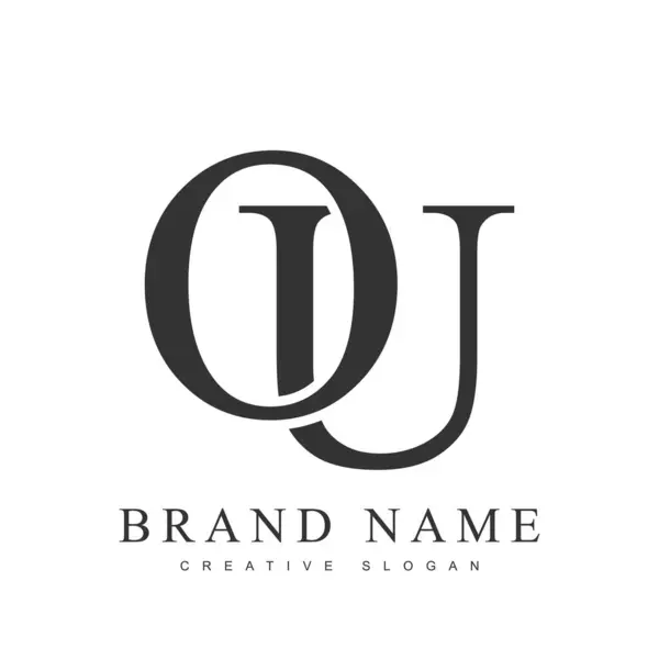 Eski moda logot şablonu. İlk harf o ve u klasik yazı tipi. Şirket adı veya kimliği için yaratıcı logo.