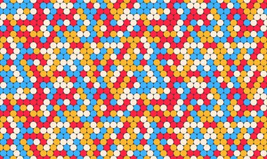 Renkli geometrik daireli vektör noktalı desen. Tekstil, kusursuz duvar kağıtları ve modern tasarım için son moda soyut arka planlar için mükemmel..