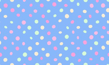 Renkli yuvarlak şekilli kusursuz lekeli desen, soyut arka planlar, duvar kağıtları veya geometrik dokunuşlu tekstil baskıları için ideal..