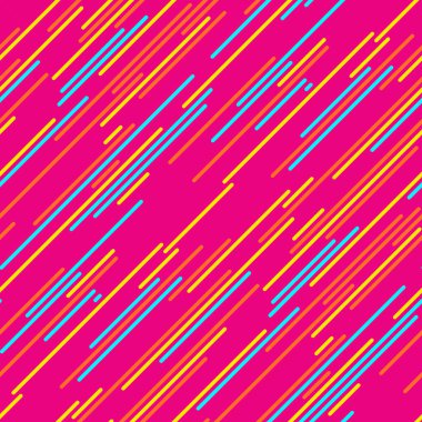 Renkli çizgiler ve geometrik şekillerle çizgili çizgili desen. Modern duvar kağıtları, tekstil baskıları ve soyut vektör çizimleri için ideal.