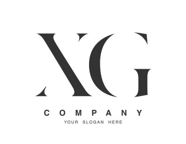 XG logo tasarımı. İlk harf x ve g serif yazı tipi. Yaratıcı klasik şirket adı tipografi. Moda logosu veya kimliği.