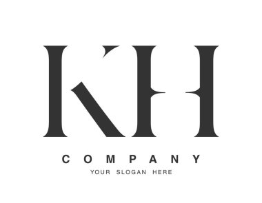 KH logo tasarımı. İlk harf k ve h serif yazı tipi. Yaratıcı klasik şirket adı tipografi. Moda logosu veya kimliği.