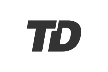 Şirket Markası için TD Teknik Düzenlenebilir Yazı Tipi Logosu. Benzersiz tipografik fikirleri olan cesur, fütürist tasarım. En Küçük Özel Tür ve Dinamik Harf