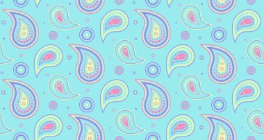 Boya meditasyonu tekstili çiz. Yerli doğu gerçeküstü. Paisley çiçeği bir sanat efekti.