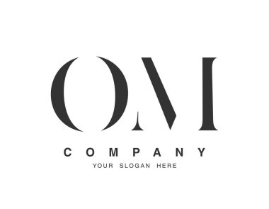 OM logo tasarımı. Baş harf o ve m serif yazı tipi. Yaratıcı klasik şirket adı tipografi. Moda logosu veya kimliği.