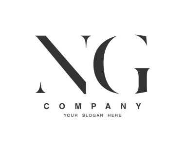 NG logo tasarımı. İlk harf n ve g serif yazı tipi. Yaratıcı klasik şirket adı tipografi. Moda logosu veya kimliği.