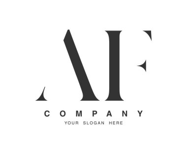 AF logo tasarımı. Başlangıç harfi a ve f yazı tipi. Yaratıcı klasik şirket adı tipografi. Moda logosu veya kimliği.