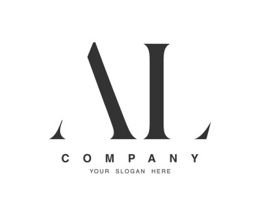 AL logo tasarımı. Baş harf a ve l serif yazı tipi. Yaratıcı klasik şirket adı tipografi. Moda logosu veya kimliği.
