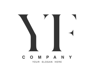 YF logo tasarımı. Başlangıç harfi y ve f yazı tipi. Yaratıcı klasik şirket adı tipografi. Moda logosu veya kimliği.