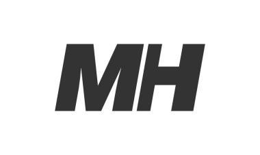 MH Tekno Düzenlenebilir Şirket Markası Yazı Tipi Logosu. Benzersiz tipografik fikirleri olan cesur, fütürist tasarım. En Küçük Özel Tür ve Dinamik Harf