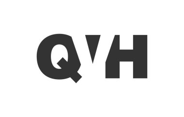 QVH logo tasarımı. Teknoloji girişimleri, danışmanlık, kurumsal markalaşma için ilk harf Q V H kalın yazı tipi. Yaratıcı şirket adı, manşetler tipografi kimliği, trend logotype.
