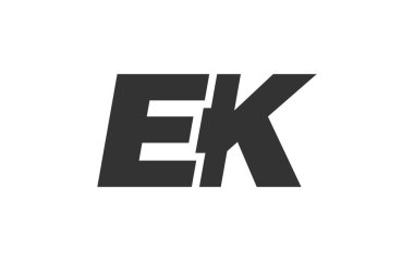 EK Tekno Düzenlenebilir Şirket Markası Yazı Tipi Logosu. Benzersiz tipografik fikirleri olan cesur, fütürist tasarım. En Küçük Özel Tür ve Dinamik Harf