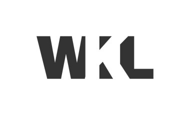 WKL logo tasarımı. İlk harf W K L kalın yazı tipi teknoloji girişimleri, danışmanlık, kurumsal markalaşma. Yaratıcı şirket adı, manşetler tipografi kimliği, trend logotype.