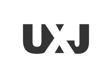 UXJ logo design. Initial letter U X J bold font style for tech startups, consulting, corporate branding. Creative company name, headlines typography identity, trendy logotype. clipart