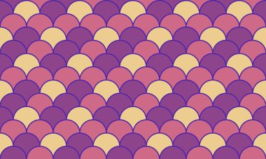 Deri paketi, dekorasyon eğrisi. Eğlenceli balıklar gibi motif dalgalı. Basit retro boya kompozisyonu.