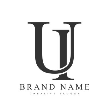 UI trendy logotype template. Initial letter u and i classic font style. Creative logo for company name or identity. clipart