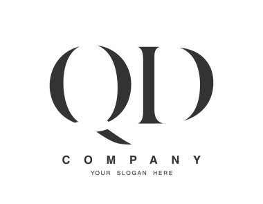 QD logo tasarımı. İlk harf q ve d serif yazı tipi. Yaratıcı klasik şirket adı tipografi. Moda logosu veya kimliği.