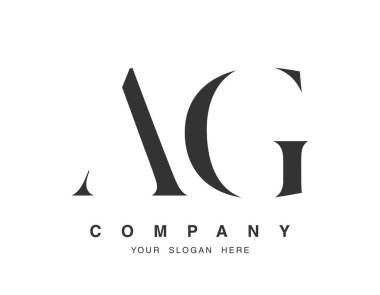 AG logo tasarımı. İlk harf a ve g serif yazı tipi. Yaratıcı klasik şirket adı tipografi. Moda logosu veya kimliği.