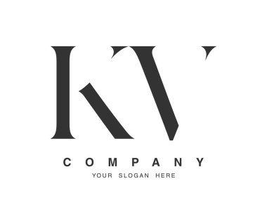 KV logo tasarımı. İlk harf k ve v serif yazı tipi. Yaratıcı klasik şirket adı tipografi. Moda logosu veya kimliği.
