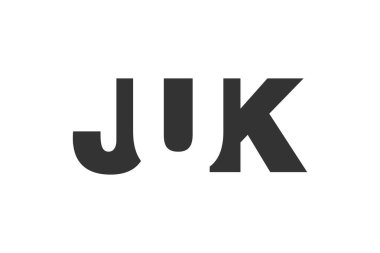 JUK logo tasarımı. İlk harf J U K kalın yazı tipi teknoloji girişimleri, danışmanlık, kurumsal markalaşma. Yaratıcı şirket adı, manşetler tipografi kimliği, trend logotype.