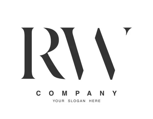 RW logo tasarımı. Baş harf r ve w serif yazı tipi. Yaratıcı klasik şirket adı tipografi. Moda logosu veya kimliği.