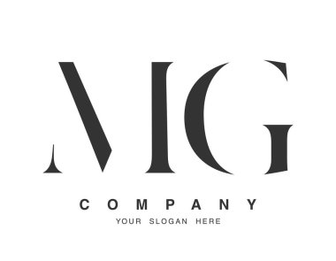 MG logo tasarımı. İlk harf m ve g serif yazı tipi. Yaratıcı klasik şirket adı tipografi. Moda logosu veya kimliği.