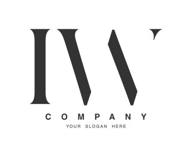 IW logo tasarımı. İlk harf i ve w serif yazı tipi. Yaratıcı klasik şirket adı tipografi. Moda logosu veya kimliği.