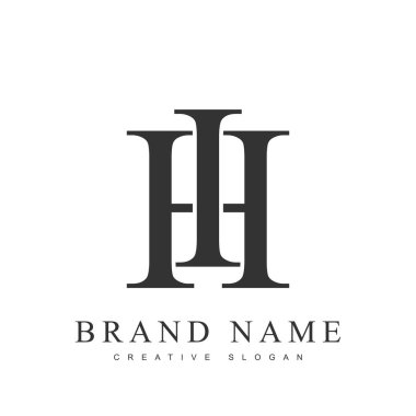 IH modayı logoti şablonu. İlk harf i ve h klasik yazı tipi. Şirket adı veya kimliği için yaratıcı logo.