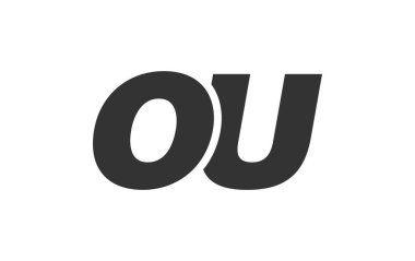 OU Teknik Düzenlenebilir Yazı Tipi Markası Logosu. Benzersiz tipografik fikirleri olan cesur, fütürist tasarım. En Küçük Özel Tür ve Dinamik Harf