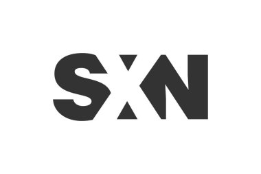 SXN logo tasarımı. İlk harf S X N kalın yazı tipi teknoloji girişimleri, danışmanlık, kurumsal markalaşma. Yaratıcı şirket adı, manşetler tipografi kimliği, trend logotype.
