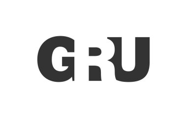 GRU logo tasarımı. İlk harf G R U kalın yazı tipi teknoloji girişimleri, danışmanlık, kurumsal markalaşma. Yaratıcı şirket adı, manşetler tipografi kimliği, trend logotype.