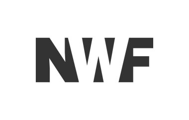 NWF logo tasarımı. İlk harf N W F kalın yazı tipi teknoloji girişimleri, danışmanlık, kurumsal markalaşma. Yaratıcı şirket adı, manşetler tipografi kimliği, trend logotype.