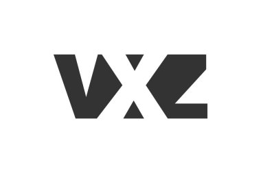 VXZ logo tasarımı. İlk harf V X Z kalın yazı tipi teknoloji girişimleri, danışmanlık, kurumsal markalaşma. Yaratıcı şirket adı, manşetler tipografi kimliği, trend logotype.