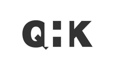 QHK logo tasarımı. Q H K kalın yazı tipi. Teknolojik girişimler, danışmanlık, kurumsal markalaşma için. Yaratıcı şirket adı, manşetler tipografi kimliği, trend logotype.