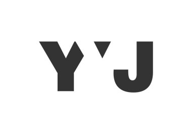YYJ logo tasarımı. İlk harf Y J kalın yazı tipi teknoloji girişimleri, danışmanlık, kurumsal markalaşma için. Yaratıcı şirket adı, manşetler tipografi kimliği, trend logotype.
