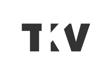 TKV logo tasarımı. Teknoloji girişimleri, danışmanlık, kurumsal markalaşma için ilk harf T K V kalın yazı tipi. Yaratıcı şirket adı, manşetler tipografi kimliği, trend logotype.