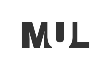 MUL logo tasarımı. İlk harf M U L kalın yazı tipi teknoloji girişimleri, danışmanlık, kurumsal markalaşma. Yaratıcı şirket adı, manşetler tipografi kimliği, trend logotype.