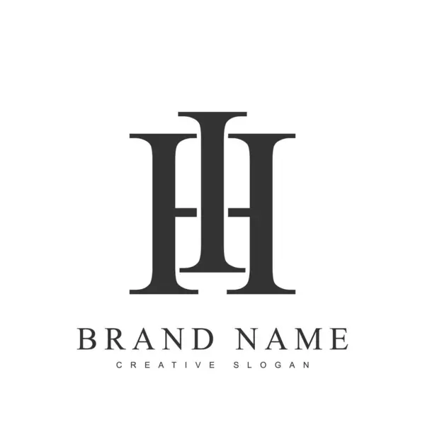 IH modayı logoti şablonu. İlk harf i ve h klasik yazı tipi. Şirket adı veya kimliği için yaratıcı logo.