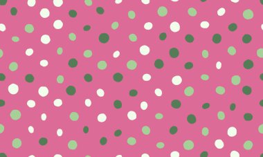 Minimalist yuvarlak şekilli Polka nokta vektör tasarımı. Moda kumaş baskıları, duvar kağıtları ve basit geometrik dokunuşlu poster arkaplanları için ideal..