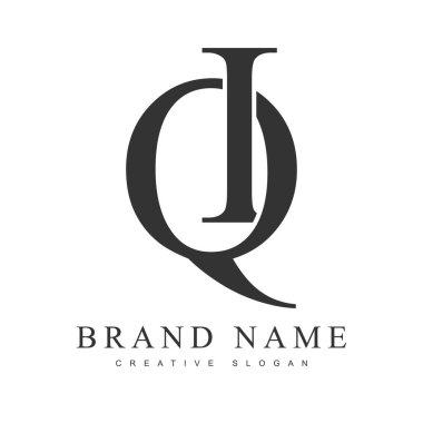 QI trendy logotype template. Initial letter q and i classic font style. Creative logo for company name or identity. clipart