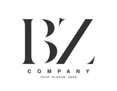 BZ logo tasarımı. İlk harf b ve z serif yazı tipi. Yaratıcı klasik şirket adı tipografi. Moda logosu veya kimliği.