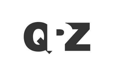 QPZ logo tasarımı. İlk harf Q P Z kalın yazı tipi teknoloji girişimleri, danışmanlık, kurumsal markalaşma. Yaratıcı şirket adı, manşetler tipografi kimliği, trend logotype.