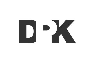 DPK logo tasarımı. İlk harf D P K kalın yazı tipi teknoloji girişimleri, danışmanlık, kurumsal markalaşma. Yaratıcı şirket adı, manşetler tipografi kimliği, trend logotype.