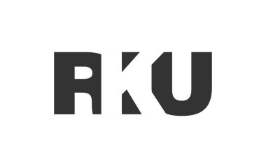 RKU logo tasarımı. İlk harf R K U kalın yazı tipi teknoloji girişimleri, danışmanlık, kurumsal markalaşma. Yaratıcı şirket adı, manşetler tipografi kimliği, trend logotype.